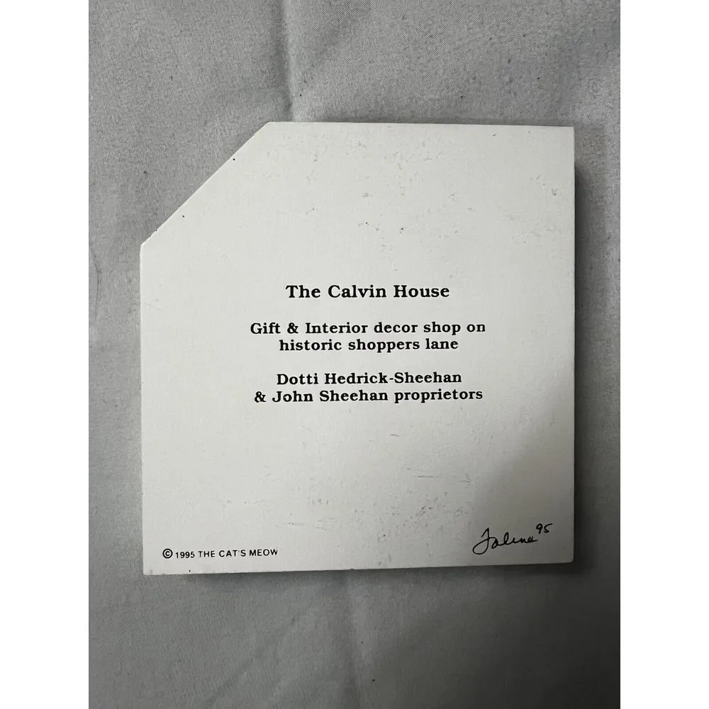 VTG‎ The Cats Meow The Calvin House Wood Shelf Sitter '94 Wooden Shelf Sitter